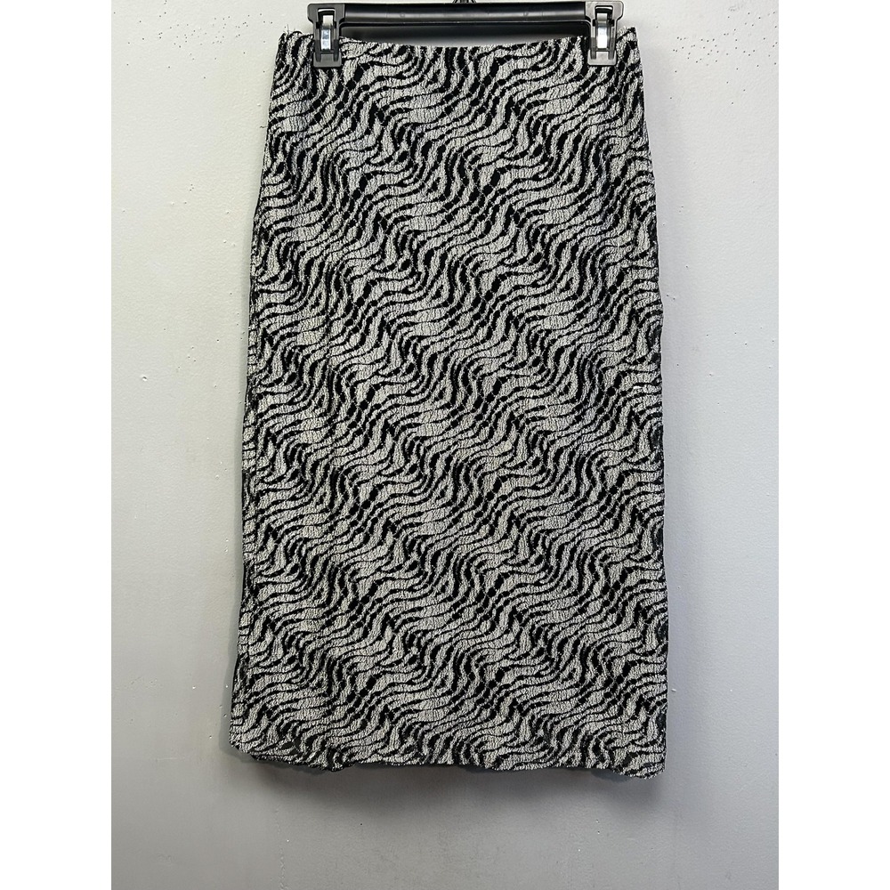 Arden B Skirt Womens M Silver Animal Print‎ Midi Pencil Lined Party Cocktail